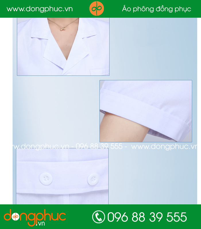 Áo blouse đồng phục y tá - Bác sĩ màu trắng 